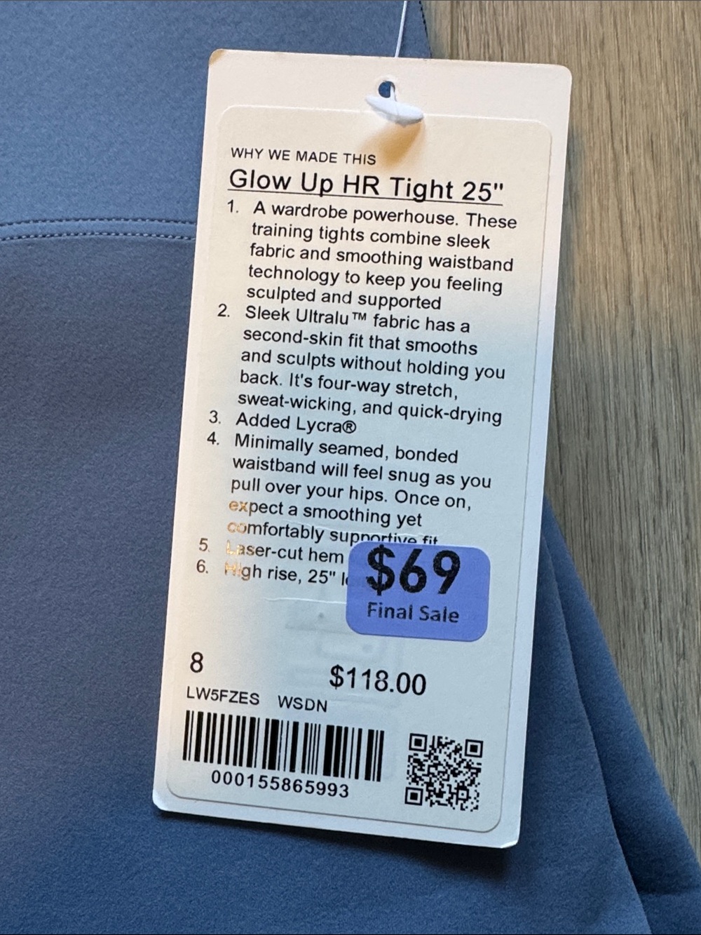 Lululemon Blue & Teal Size 8 NWT Bundle Top & Leggings All It Takes, WT, Glow Up - Picture 3 of 5